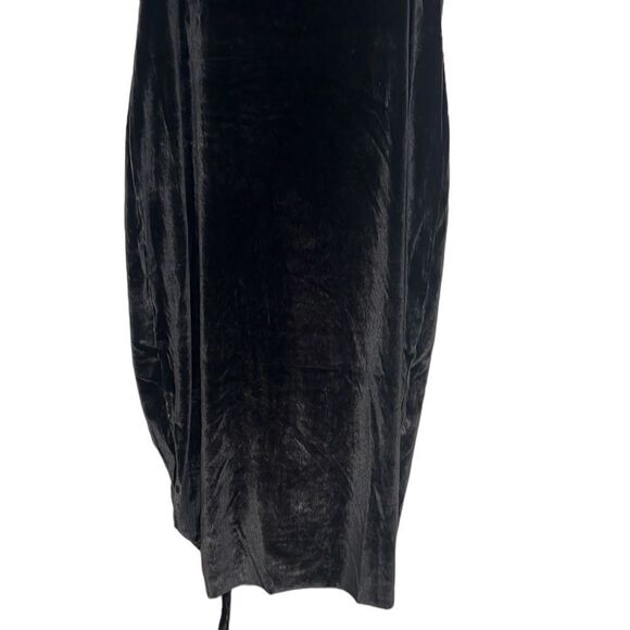 Joyfolie Dress Size XL Velvet Velour Charcoal Handkerchief Neck Cinched Side NEW - Picture 6 of 10